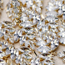 Load image into Gallery viewer, Gold Palm Diamond Drop Holiday Earrings