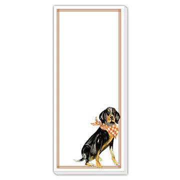 Coonhound Orange & White Skinny Notepad