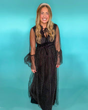 Load image into Gallery viewer, Paris in Black Polka Dot Maxi Dress

