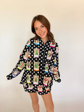 Load image into Gallery viewer, Queen of Sparkles - Mahjong Polka Dot Top
