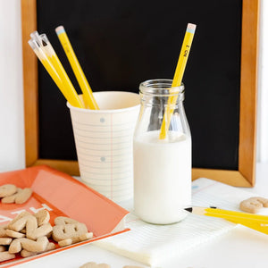 Pencil Reusable Straws - 12 Count