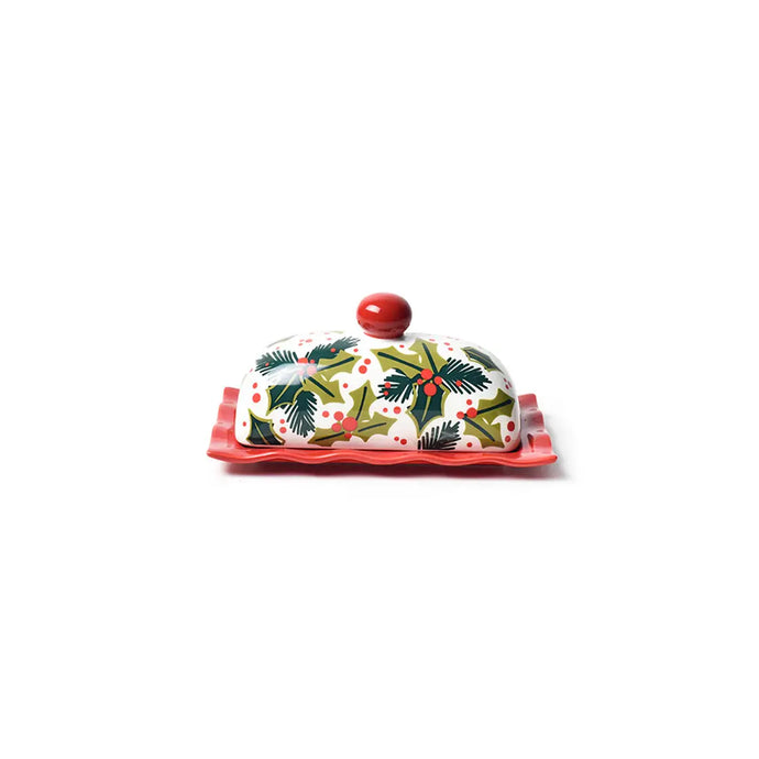 Balsam And Berry Holly Ruffle Domed Butter Dish