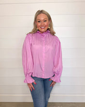 Load image into Gallery viewer, Lilac Button Down Blouse
