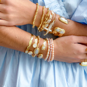 Double Plated Cuff w/pearls by Easton Elle