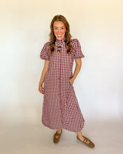 Load image into Gallery viewer, Entro Wine Gingham Maxi
