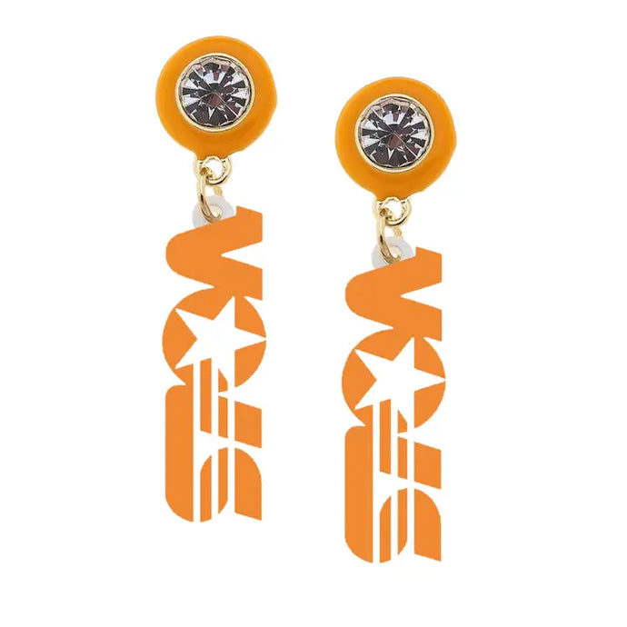 Tennessee Vols Resin Earrings in Orange/White
