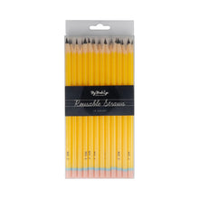 Load image into Gallery viewer, Pencil Reusable Straws - 12 Count
