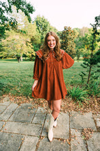 Load image into Gallery viewer, It&#39;s Giving Thanksgiving Chic Ginger Dress
