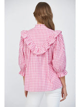 Load image into Gallery viewer, Love At First Gingham Ruffle Top

