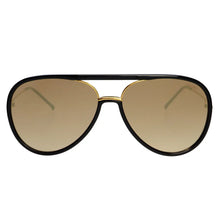 Load image into Gallery viewer, Shay Aviator Black Gold Mirrored Sunglasses
