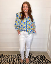 Load image into Gallery viewer, Claire Blue Floral Top
