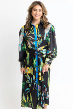 Load image into Gallery viewer, Karlie Toucan Jungle Knot Tie Satin Dress

