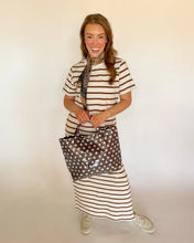 Load image into Gallery viewer, Crew Neck Striped Cotton T-Shirt Maxi Dress
