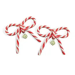Candy Cane Bow Earrings