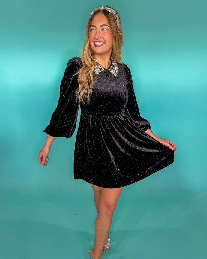 Velvet Martini- Polka Dot Mini Dress