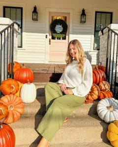Autumn Green Denim Pants