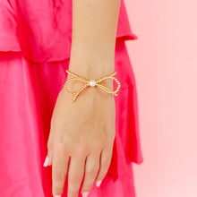 Load image into Gallery viewer, Gold Bow Beaded Bracelet
