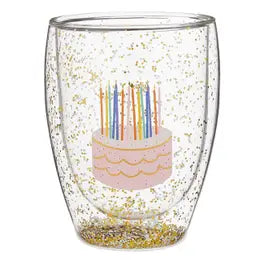 Cake Sparkly Wine Glass