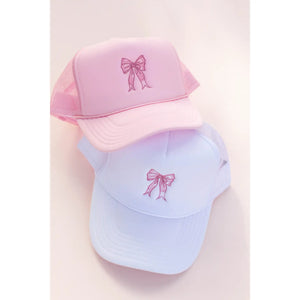 Pink Bow Embroidery Trucker Hat