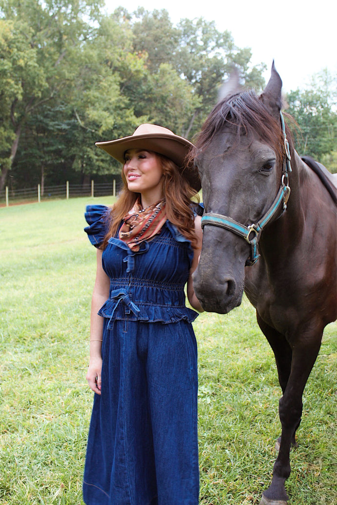 Midnight Rodeo Ruffled Dress