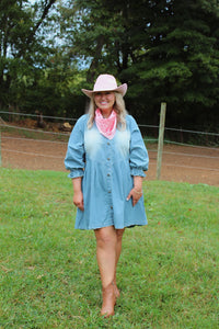 Cowgirl Blues Button Up Dress