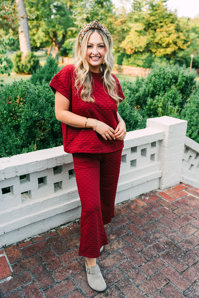 Honeycomb Maroon Top