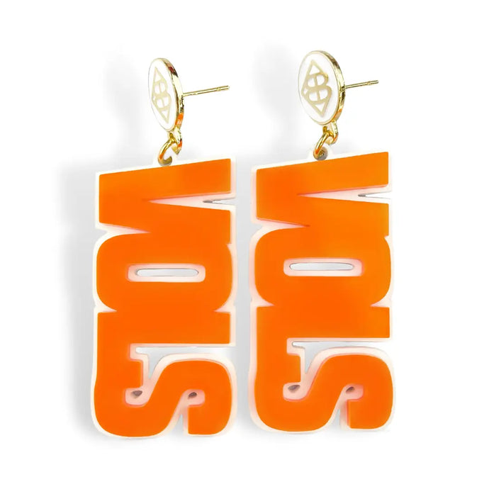 Jumbo Orange and White Earrings