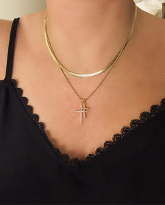Farrah B Double Crossed Necklace