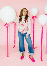 Load image into Gallery viewer, Ribbons and Bows Pink Sweater Cardigan
