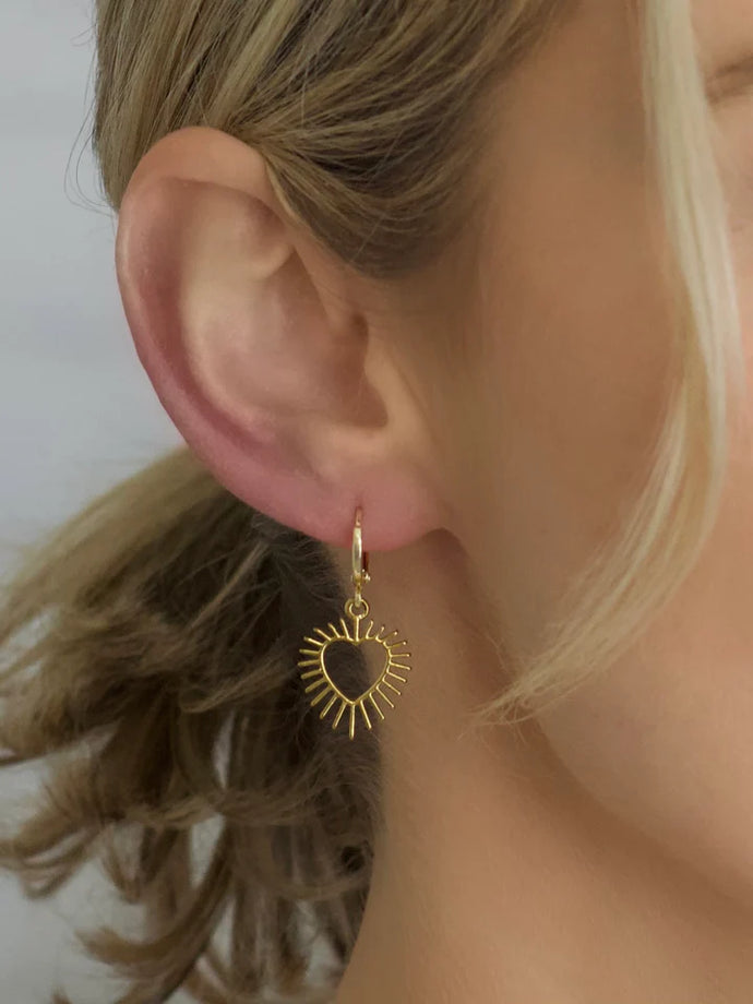 Farrah B Ablaze Heart Earrings