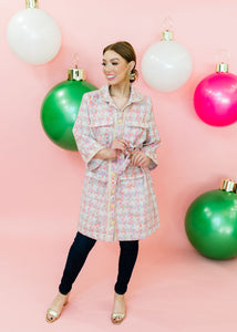 Sparkle Me Pink Tweed Dress/Coat