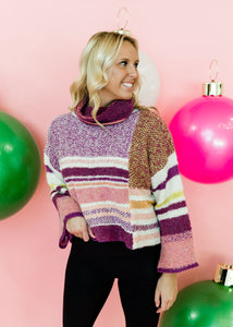 Apres Purple Mockneck Sweater