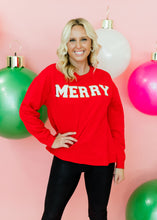 Load image into Gallery viewer, Merry Varsity Patch Sweater
