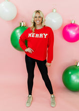 Load image into Gallery viewer, Merry Varsity Patch Sweater
