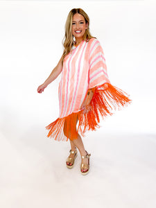 Palm Beach Hot Pink Fringe Kaftan