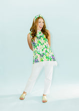 Load image into Gallery viewer, Sparkling Blossoms Top with Feathers
