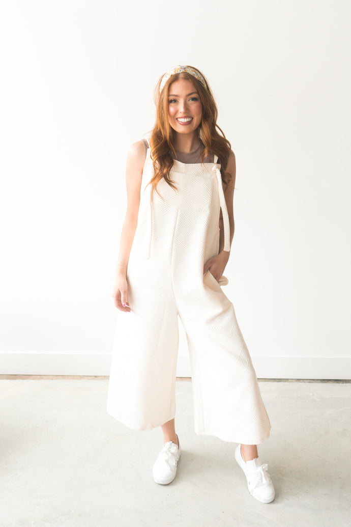 Totally Textured Soft Cream Overalls