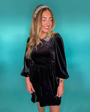 Load image into Gallery viewer, Velvet Martini- Polka Dot Mini Dress
