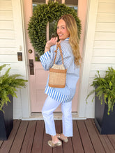 Load image into Gallery viewer, Blue Stripe Long Sleeve Top
