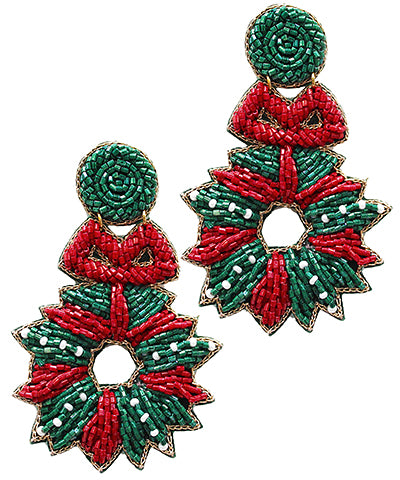 Wreath Seeded Earrings