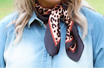 Chic Leopard Square Bandana Scarf