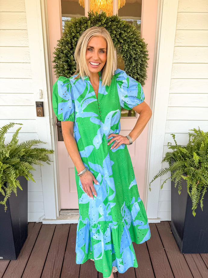 entro green floral dress Entro
