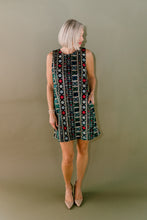 Load image into Gallery viewer, SLEEVELESS GOLD SEQUIN EMBROIDERY VELVET MINI DRESS
