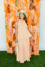 Load image into Gallery viewer, Adrienne Orangesicle Ruffle Tie Neck Sleeveless Top
