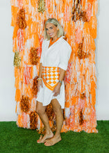 Load image into Gallery viewer, Calloway Checked Scarf Medium Orange White
