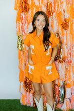 Load image into Gallery viewer, Orange Tennessee Power T Pocket Romper
