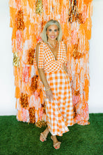 Load image into Gallery viewer, Check Pattern Tie Shoulder Maxi

