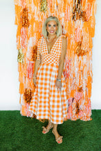 Load image into Gallery viewer, Check Pattern Tie Shoulder Maxi
