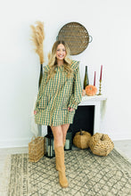 Load image into Gallery viewer, Giving Thanks Sage Plaid Dress
