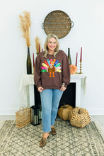 Load image into Gallery viewer, Queen of Sparkles Turkey Colorful Sweatshirt
